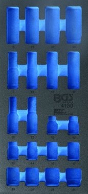 1/3 Tool Tray (408x189x32 mm), empty, for 20-piece Impact Socket Set 10-24 mm
