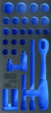 1/3 Tool Tray (408x189x32 mm), empty, for 27-piece 1/2 Socket Set