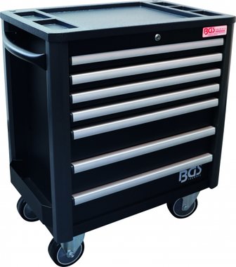 7-Drawer Workshop Trolley PRO, empty, low total height