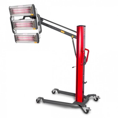 Infrared paint dryer with 3 lamps