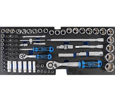 Foam tool tray for Item no. 3312: Socket set 12,5 mm (1/2) + 6,3 mm (1/4) 77 pcs.