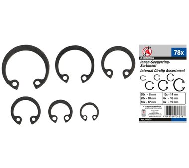 Internal circlip assortment | Ø 8 - 19 mm | 78 pcs.