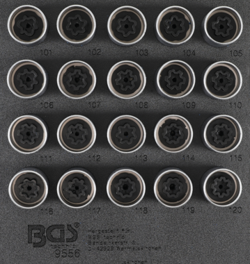 Rim Lock Socket Set for Opel, Vauxhall (Version A)  20 pcs.