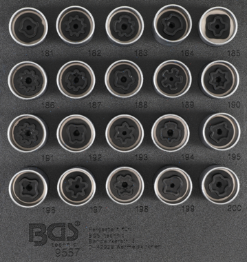 Rim Lock Socket Set for Opel, Vauxhall (Version B)  20 pcs.