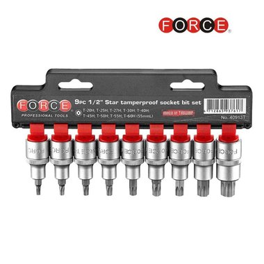 1/2 Star tamperproof socket bit set 9pc