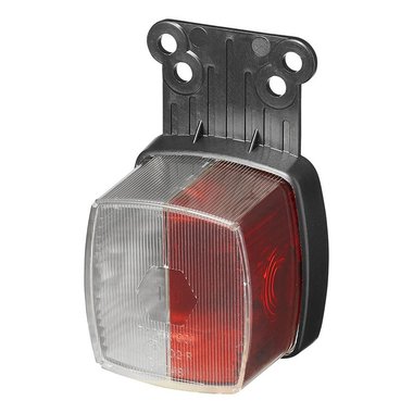 Front position lamp red/white 66x62mm with reflector on bracket