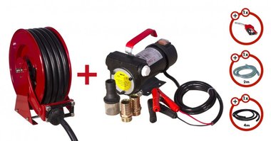 Diesel pump 24V + roll-up reel + pump set