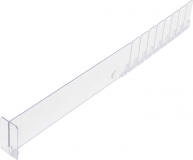 Plastic Shelf Deivider transparent 285 / 480 x 60 mm