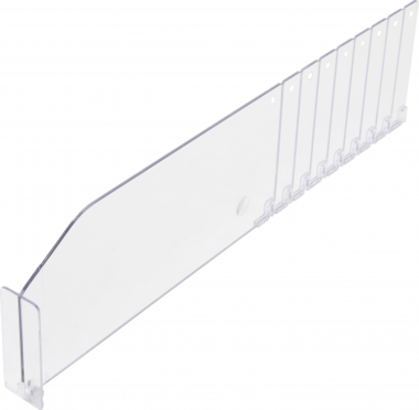 Plastic Shelf Deivider transparent 285 / 480 x 60 mm