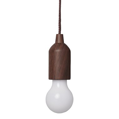 Retro lamp wood motif with cord 90cm
