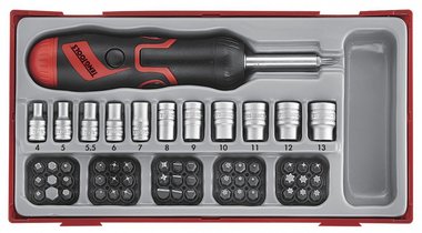 Ratcheting screwdriverset 64-pcs