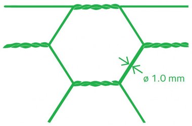 Hexagonal mesh Avigal PVC 13x1 50 cm x 25 m