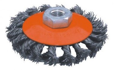 Flat steel brush twisted diameter 115mm